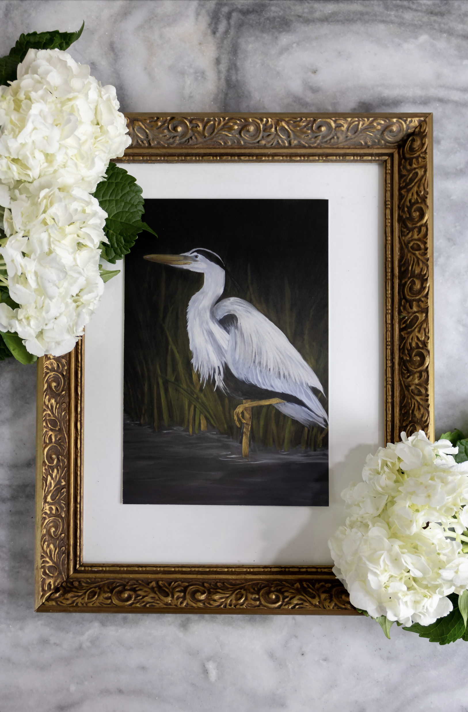 Heron at Night Print