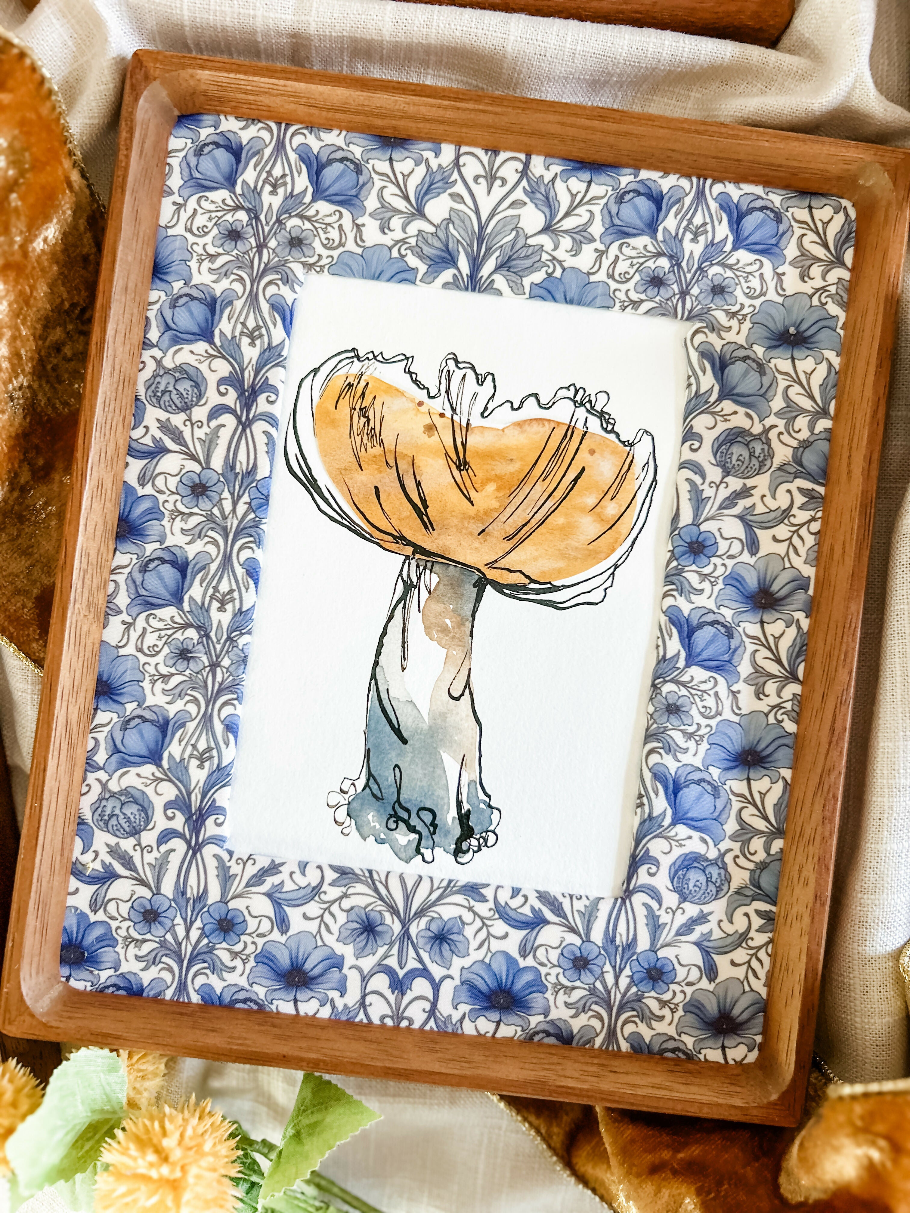 Mushroom Study in Yellow Ocher