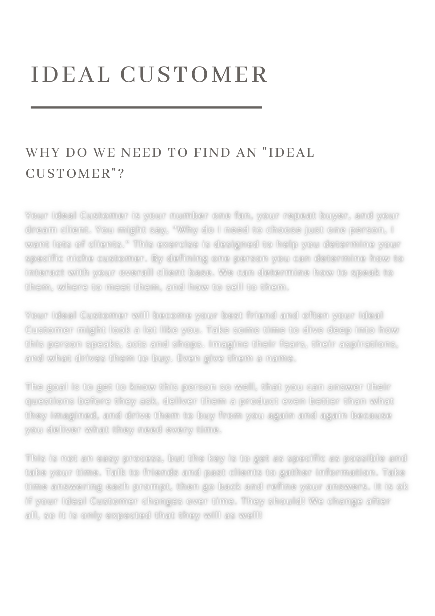 Who is My Ideal Customer?