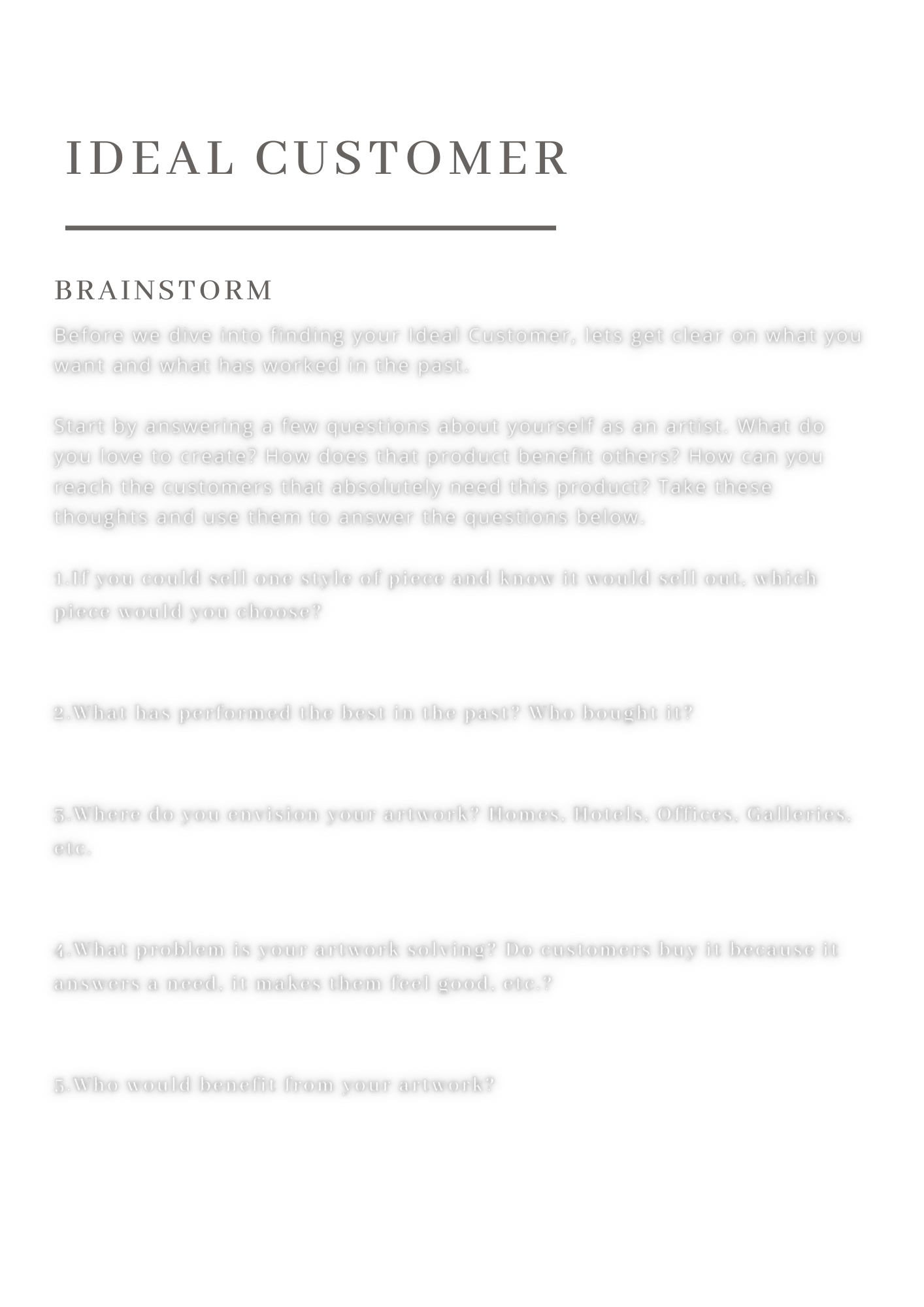 Who is My Ideal Customer?