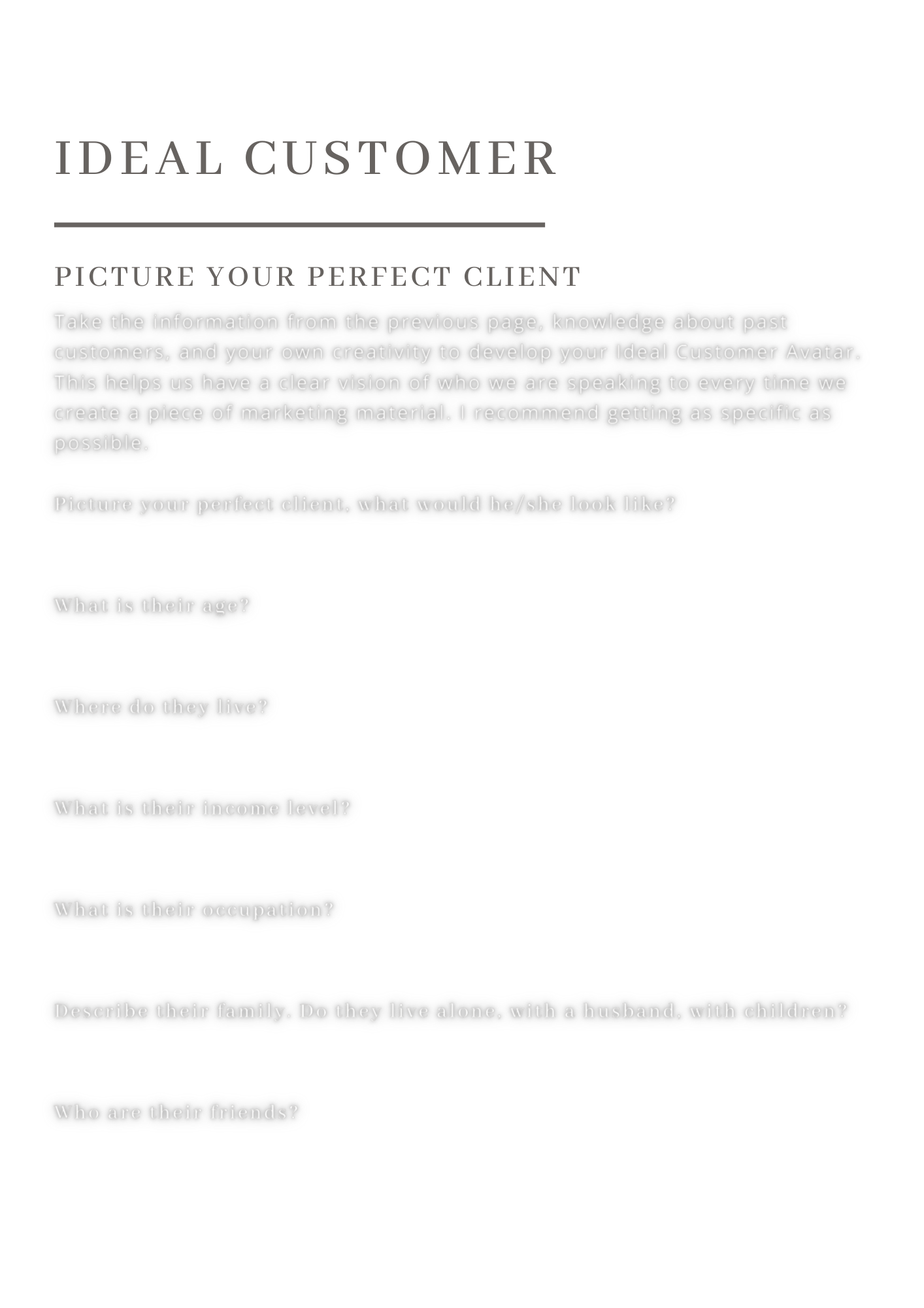 Who is My Ideal Customer?
