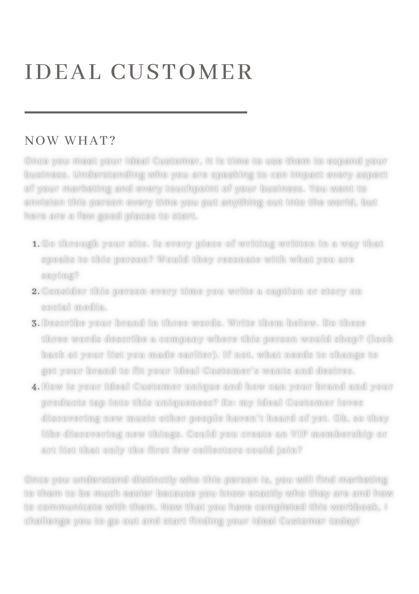 Who is My Ideal Customer?