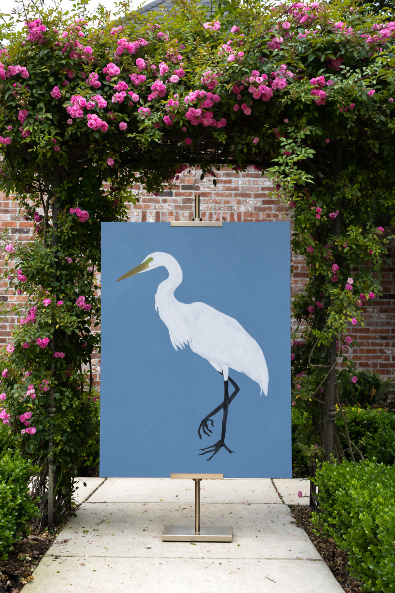 Egret in Chambray