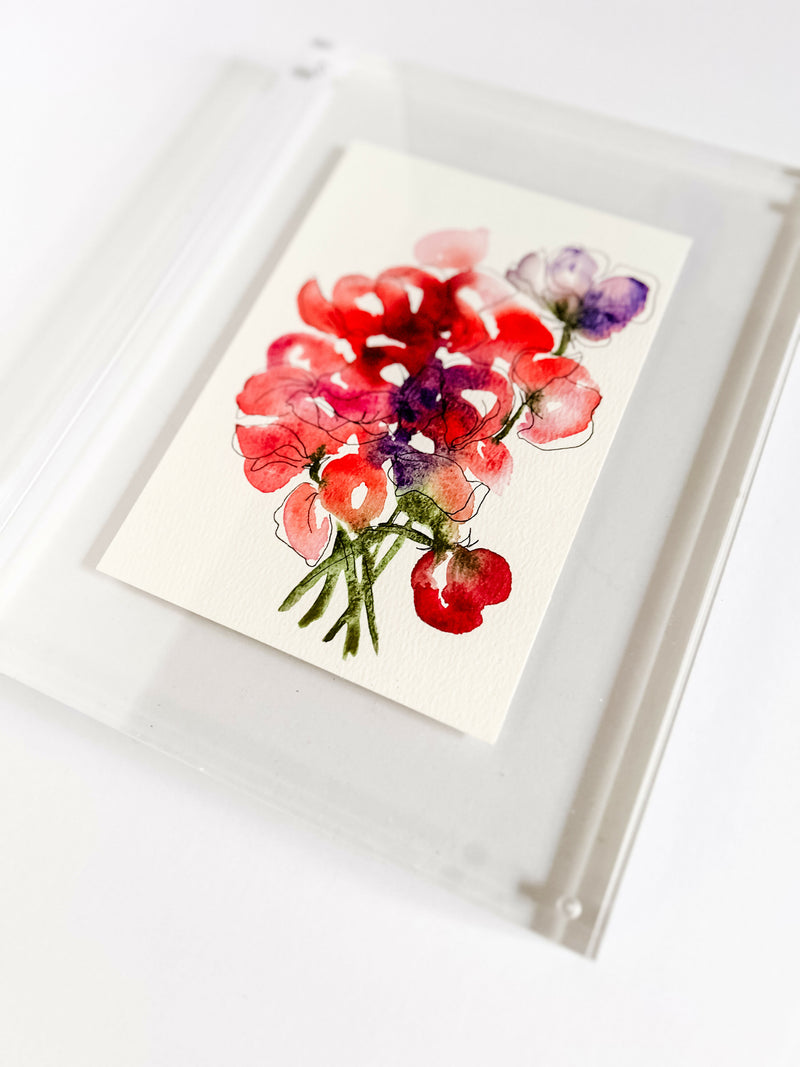 Heather Kiser Sweet Pea Framed Detail