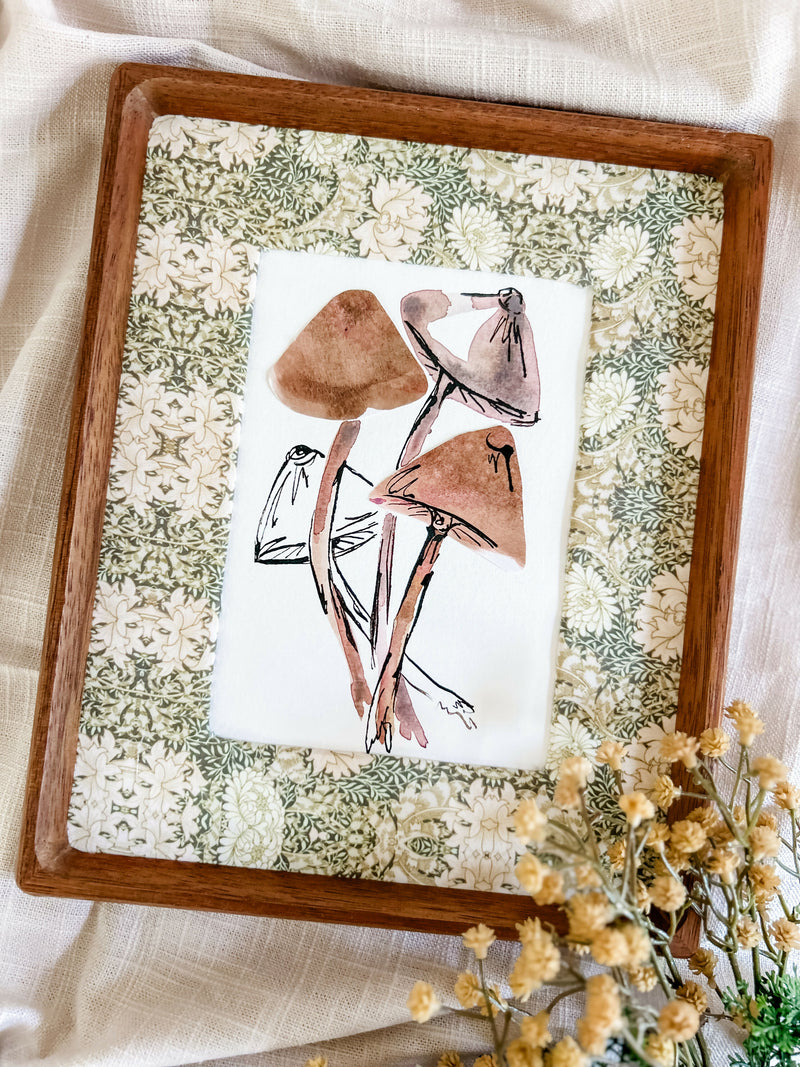 Mushroom Study in Burnt Umber