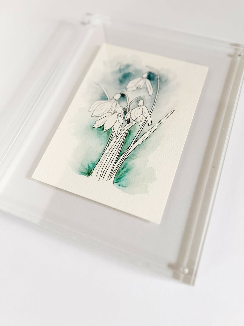 Heather Kiser Snowdrop Framed Detail