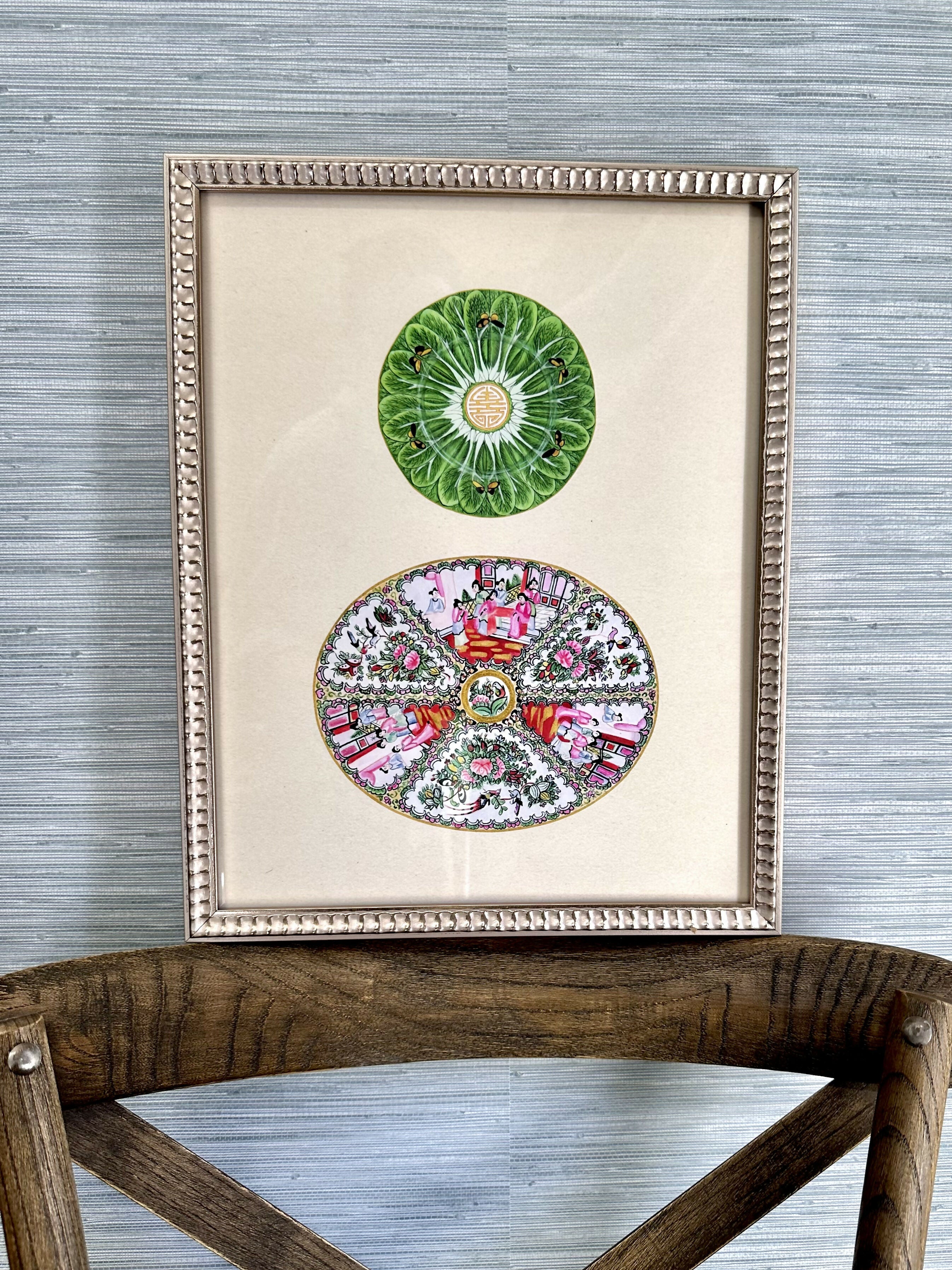 Bok Choy + Rose Medallion Platter Print