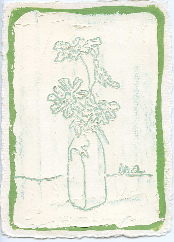 Sketched Milk Bottle Cosmos in Green