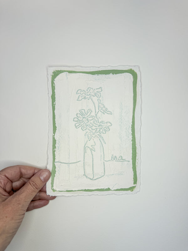 Sketched Milk Bottle Cosmos in Green