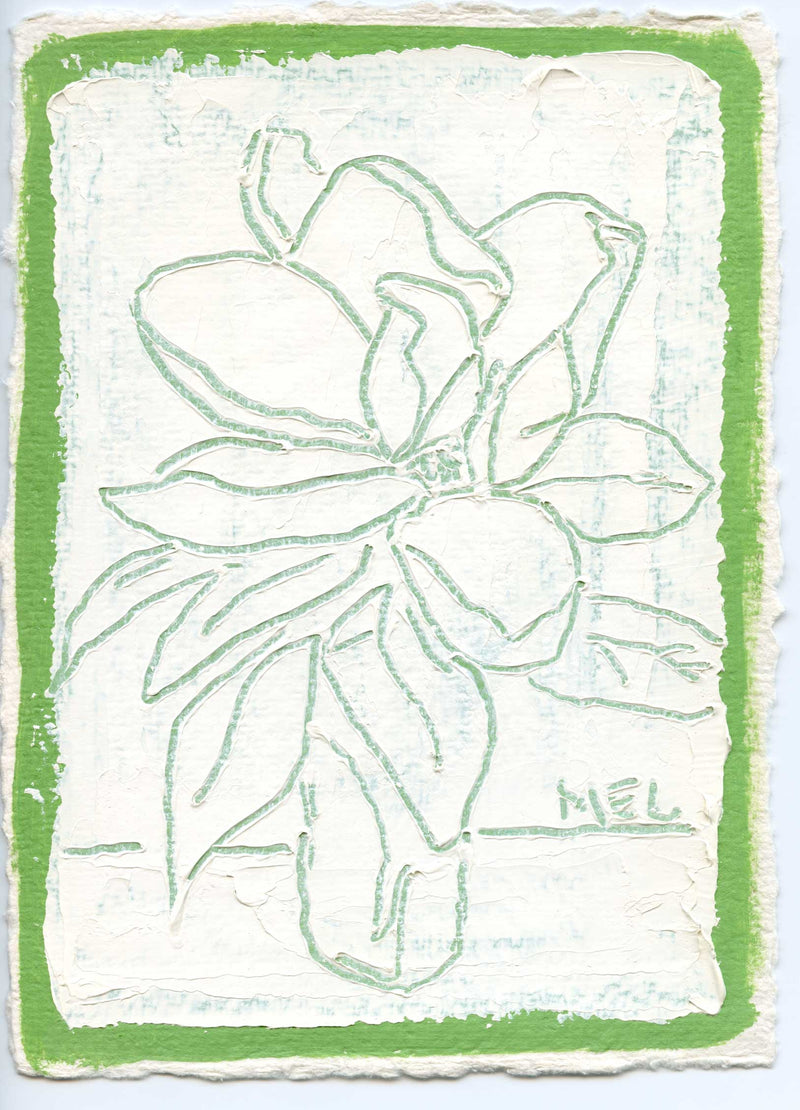 Sketched Milk Bottle Magnolia in Green