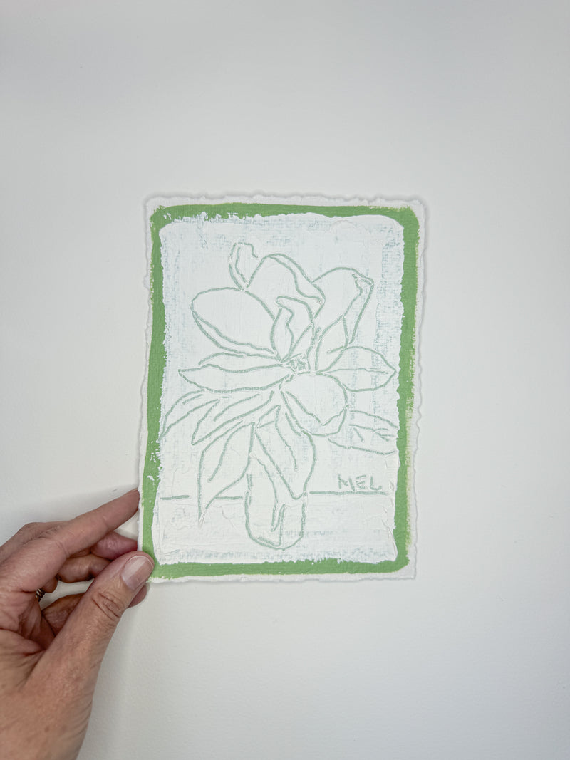 Sketched Milk Bottle Magnolia in Green