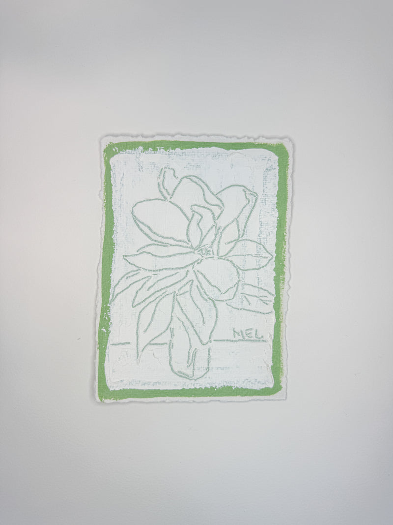 Sketched Milk Bottle Magnolia in Green