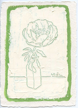 Sketched Milk Bottle Peony in Green