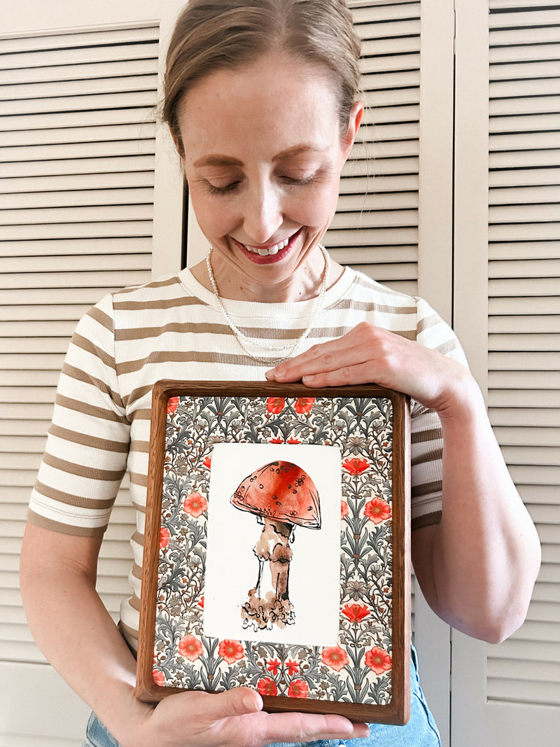Mushroom Study in Rust Red No. 1