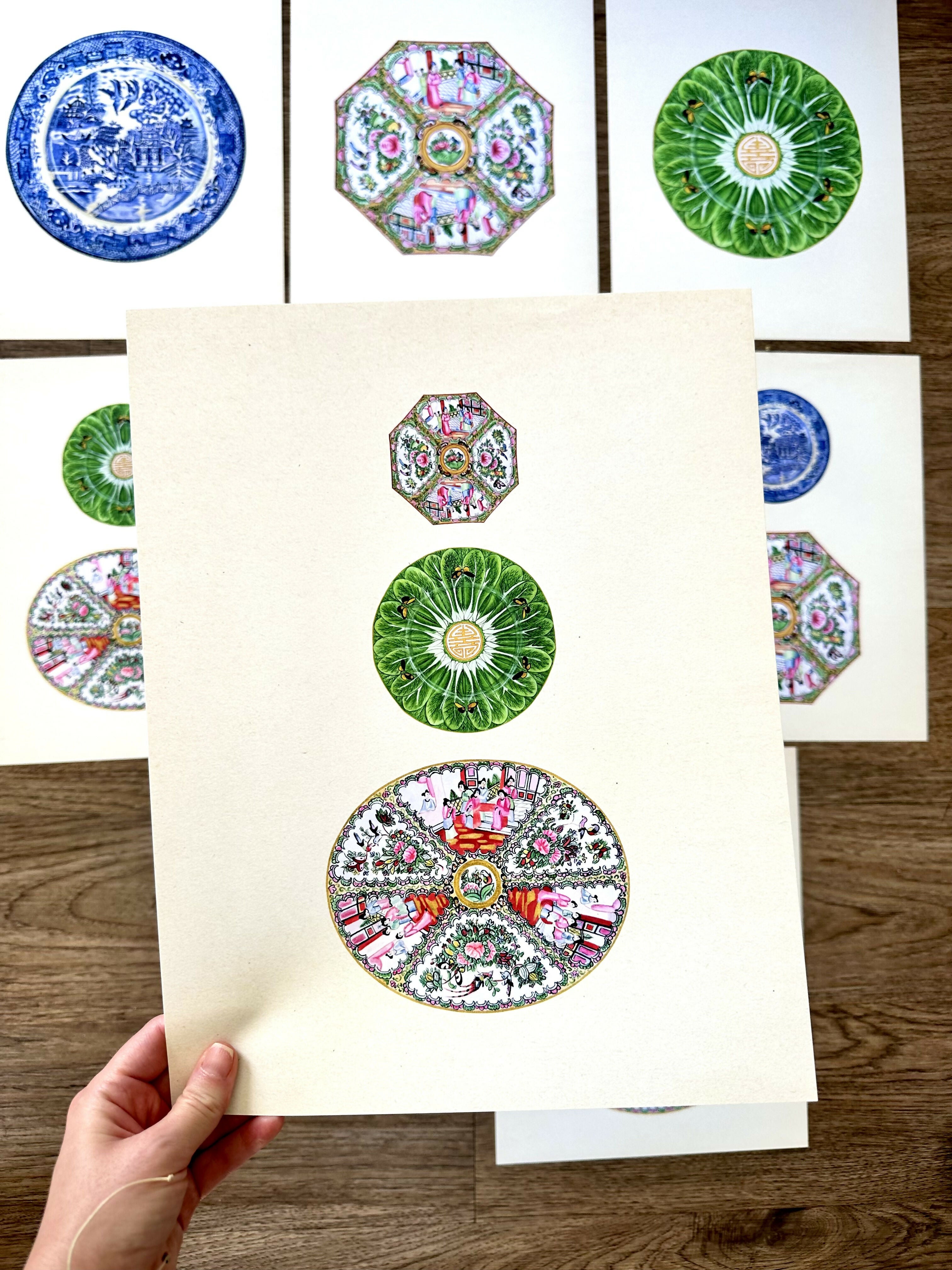 Chinoiserie Plate Trio #2 Print