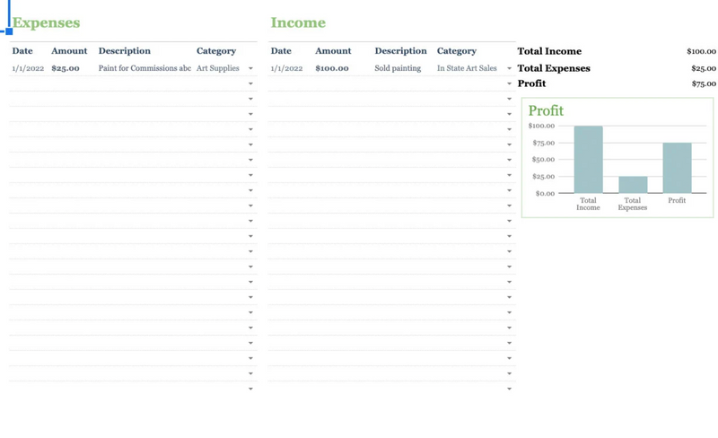 The Artist's Financial Tracker Workbook & Guide for Artists