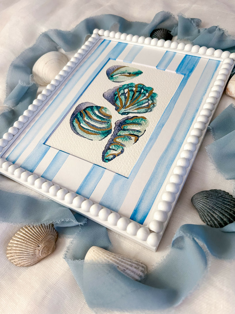 Heather Kiser Shell Study Sea Green Framed Styled Angle