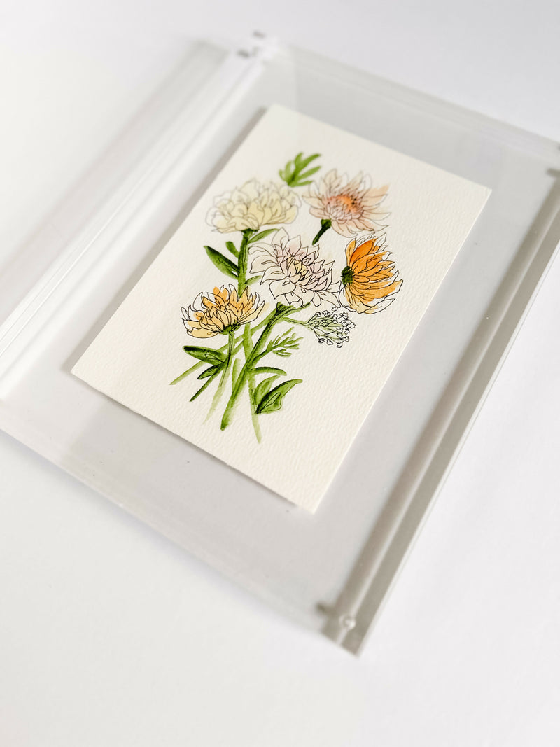 Heather Kiser Chrysanthemum Framed Detail