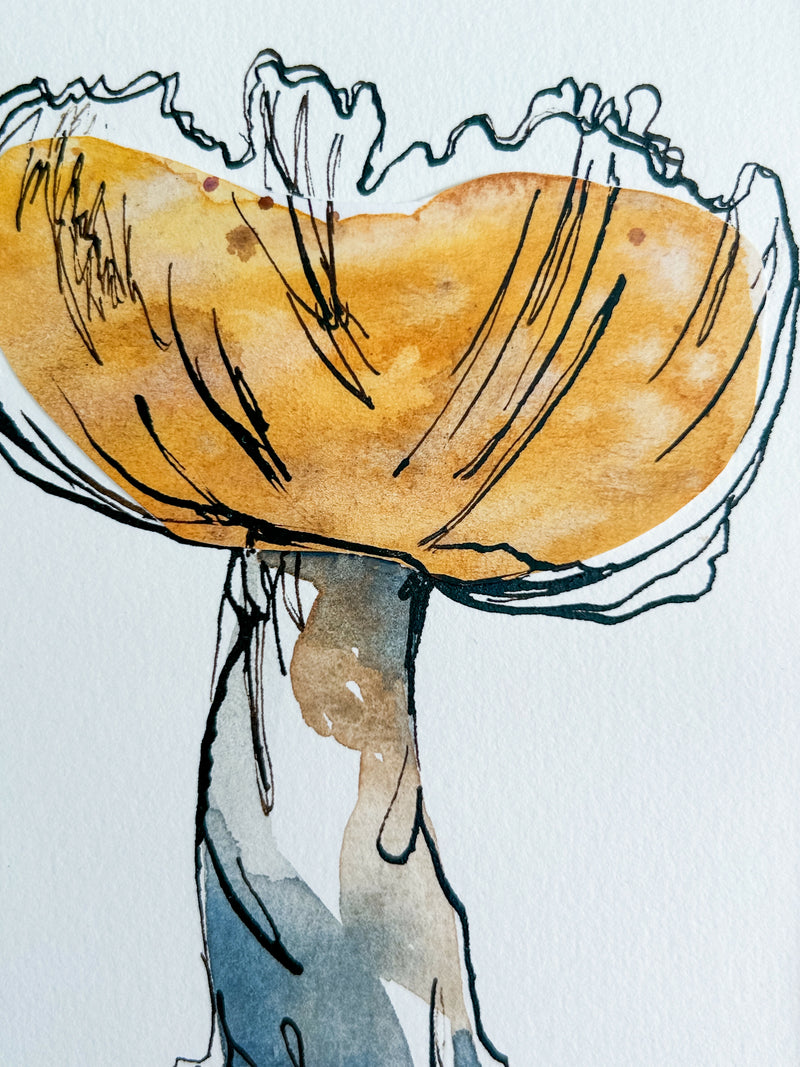 Mushroom Study in Yellow Ocher