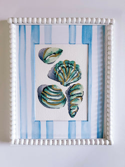 Heather Kiser Shell Study Sea Green Framed