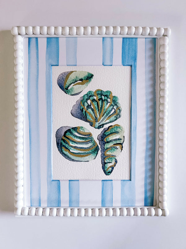 Heather Kiser Shell Study Sea Green Framed