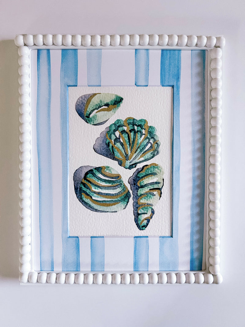 Heather Kiser Shell Study Sea Green Framed