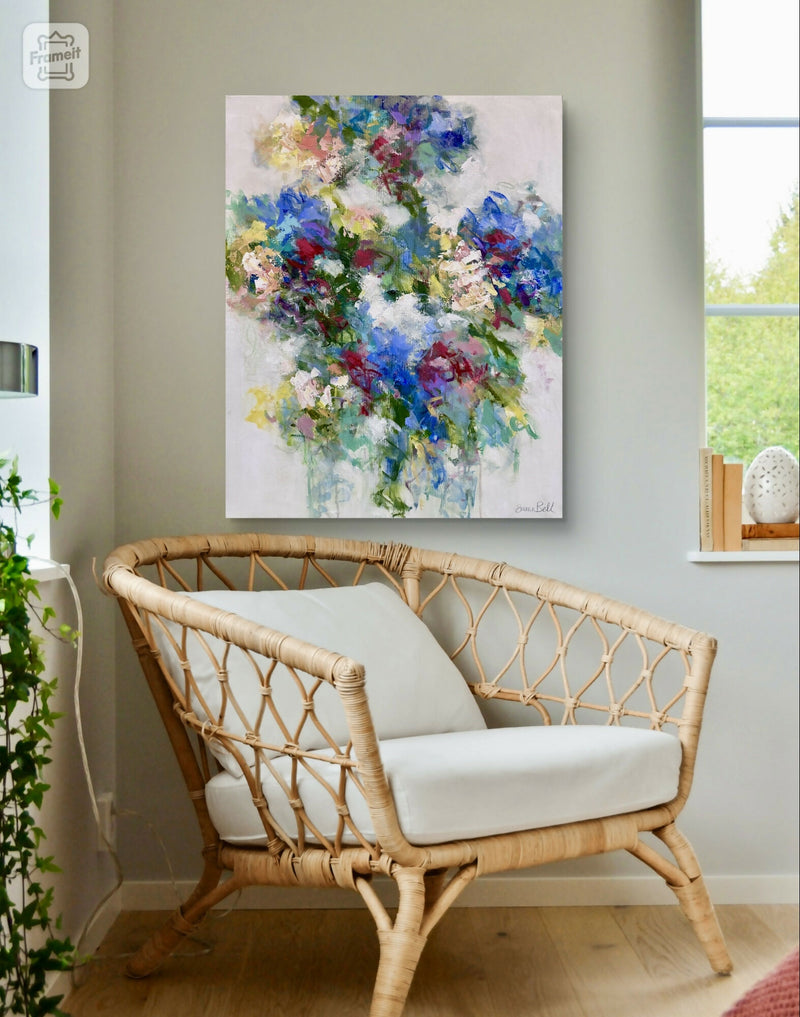 Blooming in Blue 30”x24”