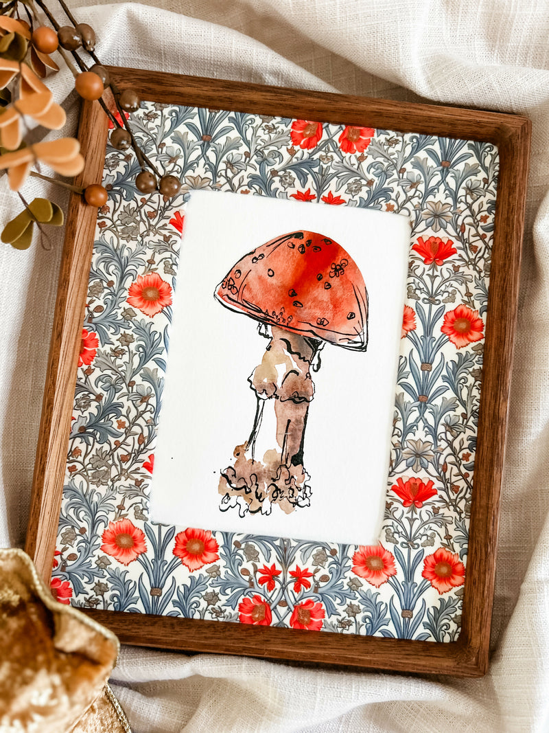 Mushroom Study in Rust Red No. 1