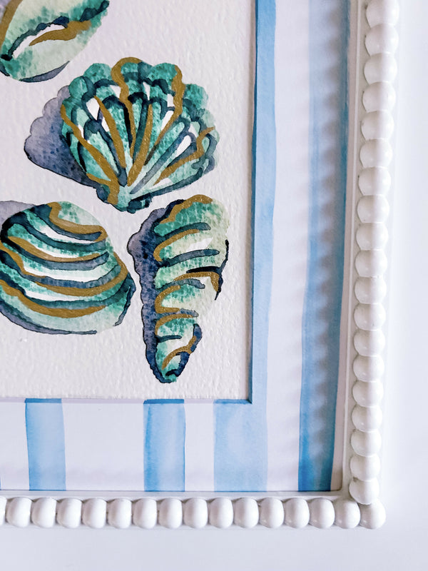 Heather Kiser Shell Study Sea Green Matting Detail