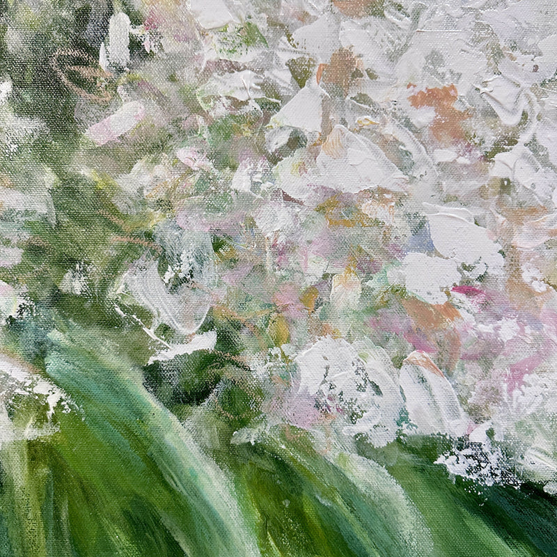 White Hydrangea Bloom 24”x24”