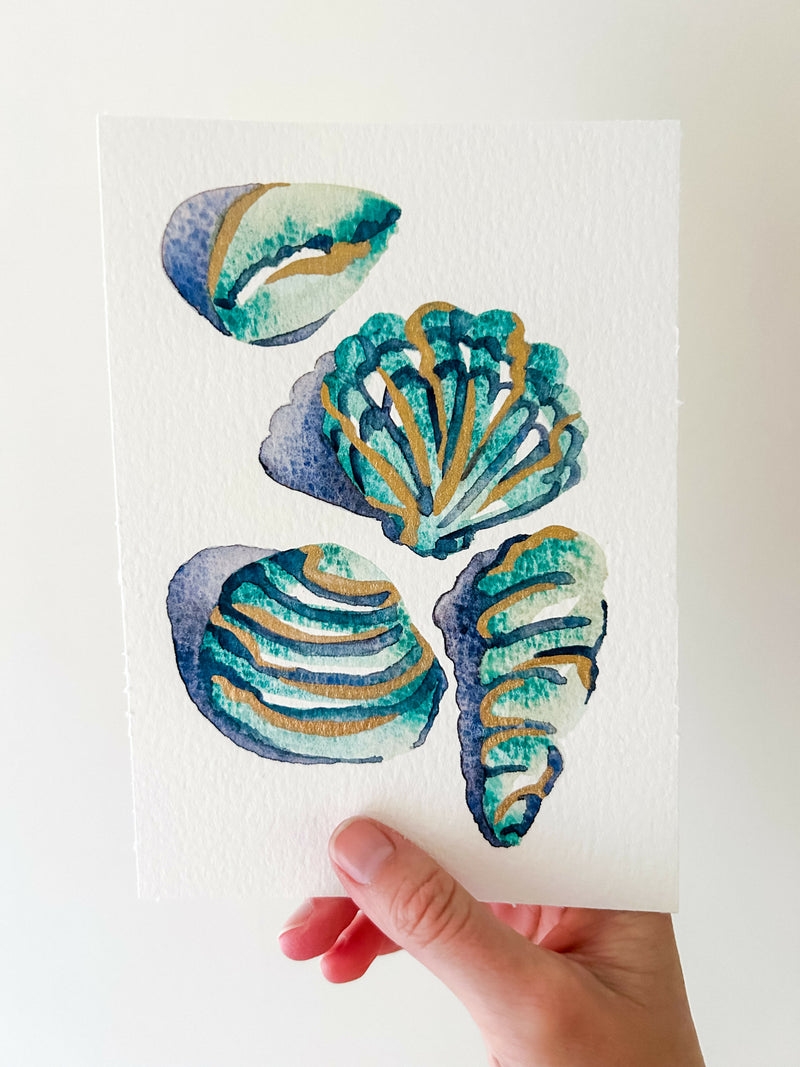 Heather Kiser Shell Study Sea Green Held