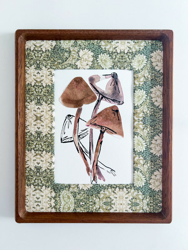 Mushroom Study in Burnt Umber