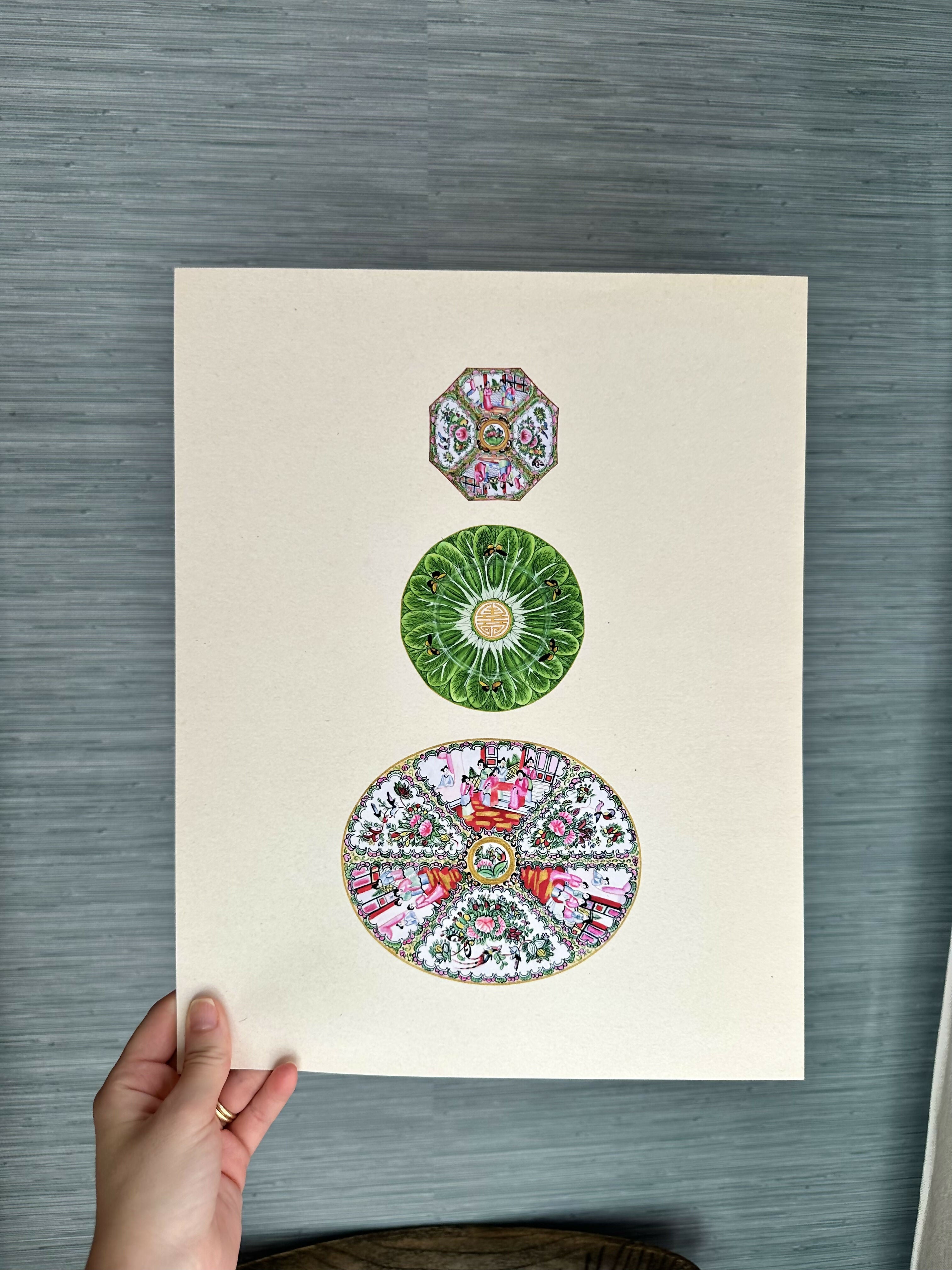 Chinoiserie Plate Trio #2 Print