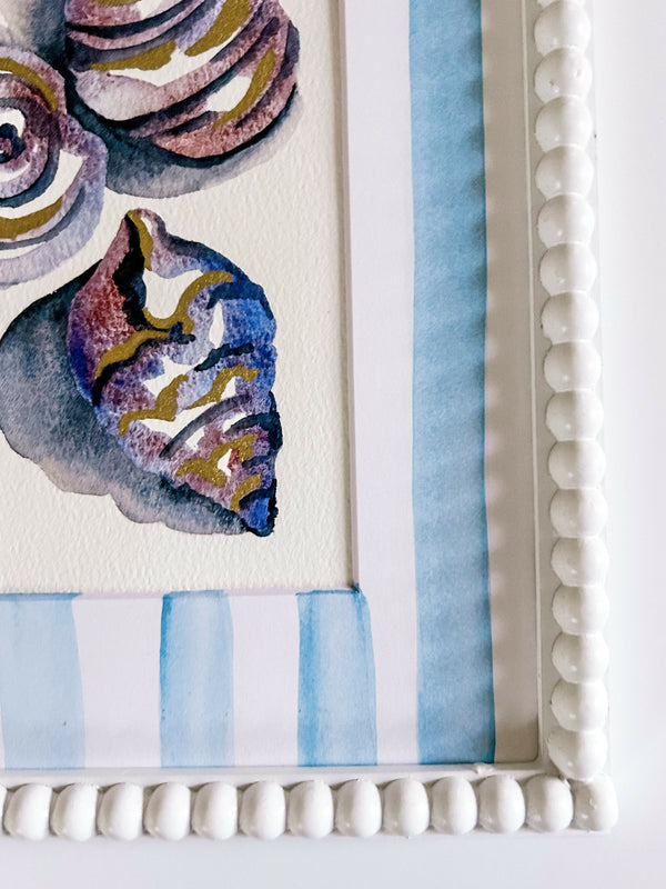 Heather Kiser Shell Study Dusty Plum Framed Matting Detail
