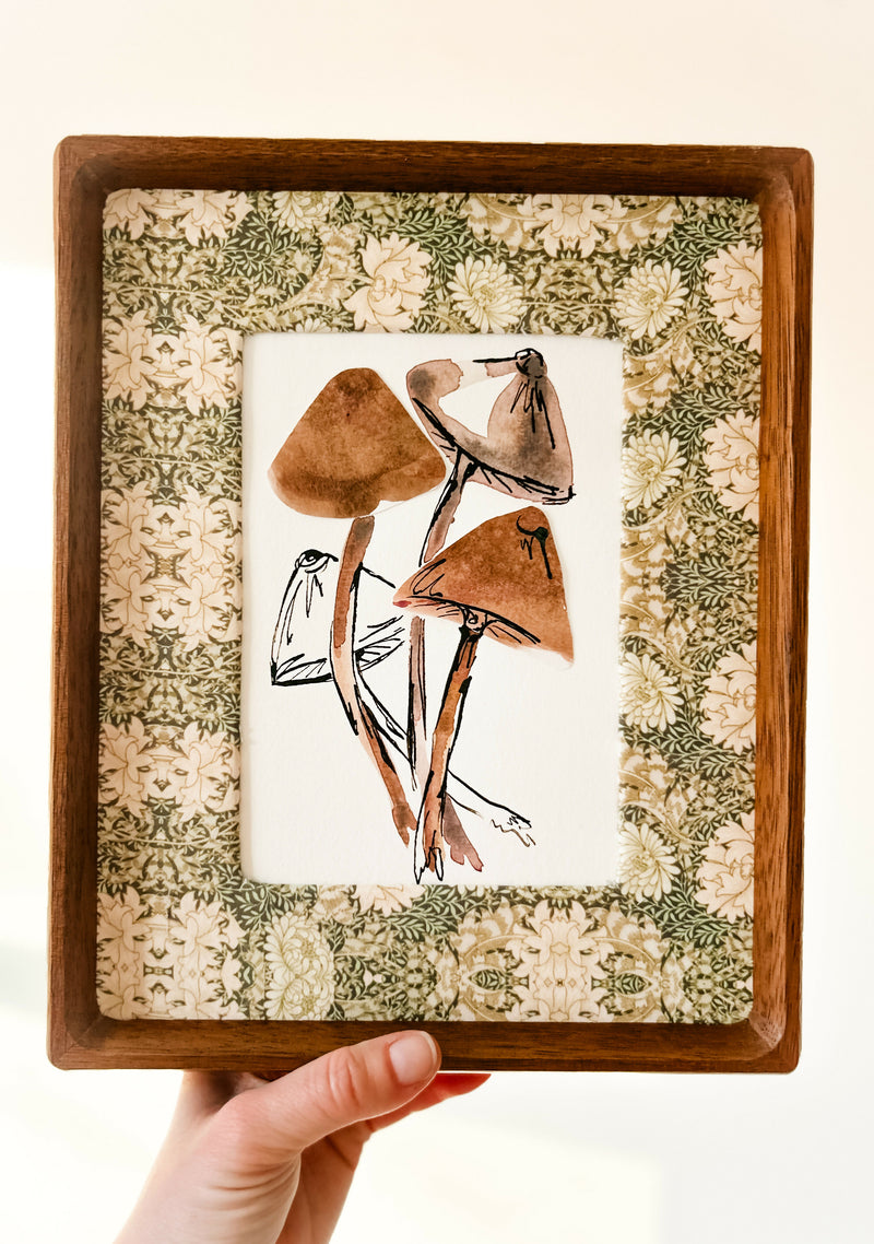 Mushroom Study in Burnt Umber