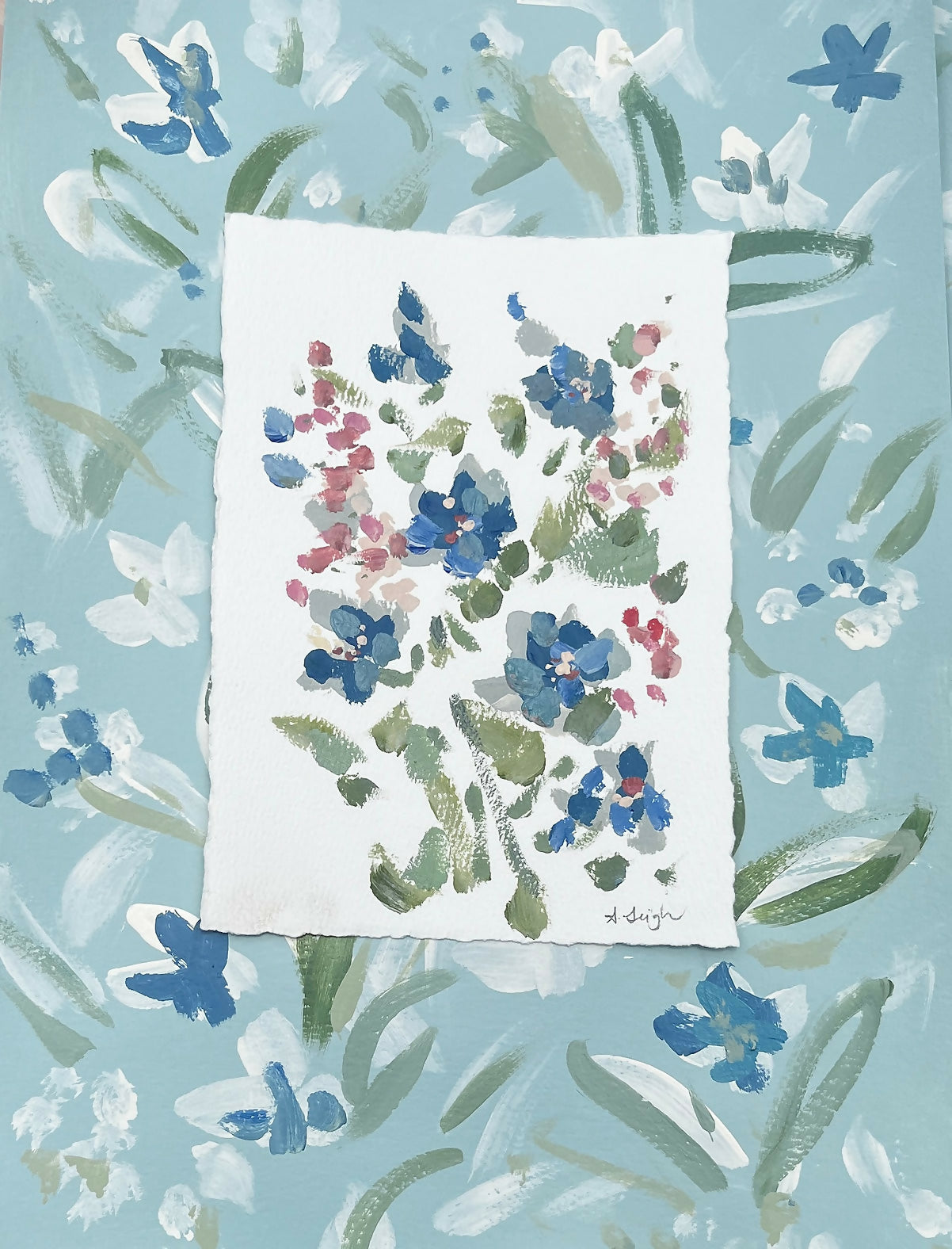 Little Marks of Spring in Shades of Blue II