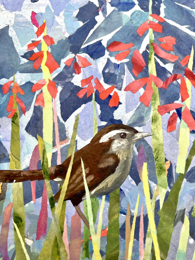 Cardinal Flowers and Carolina Wren