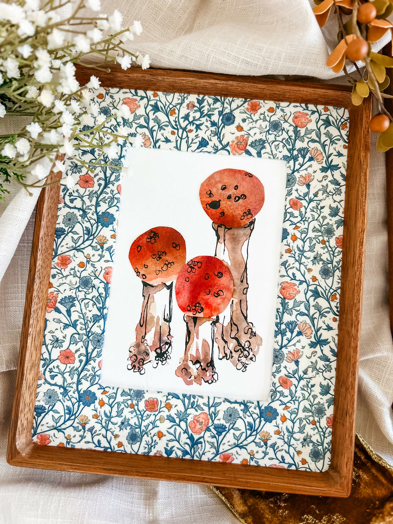 Mushroom Study in Rust Red No. 2